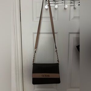 GUESS Brown and Tan Crossbody Bag